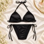 Black padded bikini set with matching panty included with Article 1276 gown