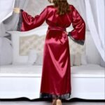 Full Size maroon night gown from Article 1276 shown in alternate view
