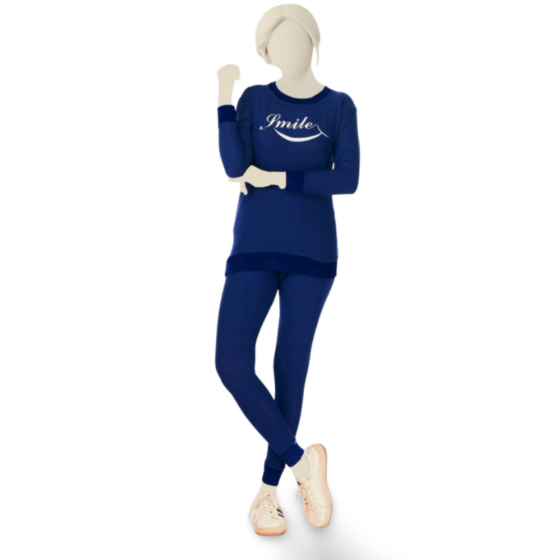 2-Piece Blue Loungewear Set for Women