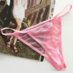 Matching pink sheer panty included with Article 1053 babydoll set
