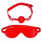 Red BDSM kit ball gag and blindfold set in Pakistan