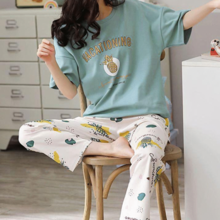 2 Pcs Printed Night Suit for Women In Pakistan by bisawears.com