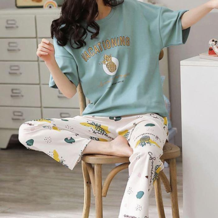 2 Pcs Printed Night Suit for Women In Pakistan by bisawears.com