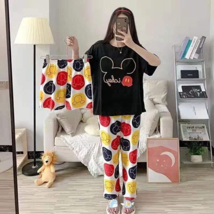 3 Pcs Night Suit for Women – Half Sleeves & Printed Suit in pakistan by bisawears.com