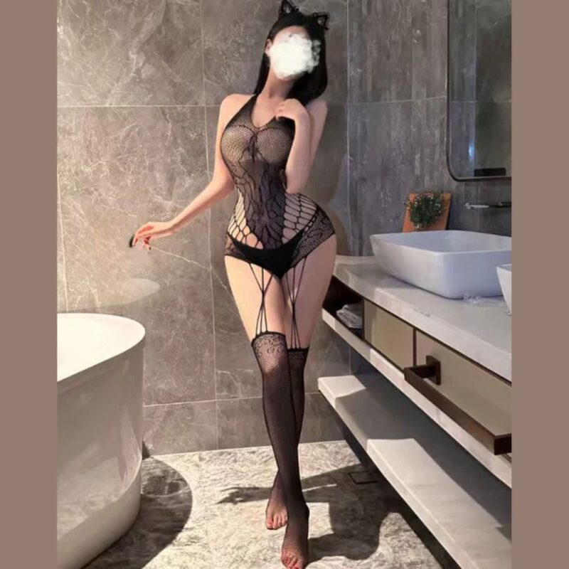 Premium body stocking lingerie for women with floral lace