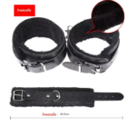 Black ankle cuffs accessory included in 10 PCS Black BDSM Kit in Pakistan