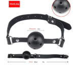 Black ball gag accessory included in 10 PCS Black BDSM Kit in Pakistan