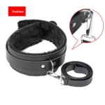 Black collar with leash accessory included in 10 PCS Black BDSM Kit in Pakistan