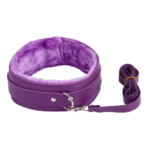 Purple padded collar with leash included in 10 PCS Purple BDSM Kit in Pakistan
