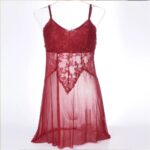 deep maroon lace chemise nightdress on display mannequin in pakistan